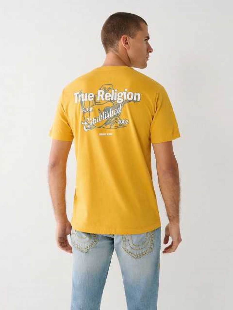 Camiseta True Religion Buddha Logo Hombre Amarillo | Colombia-XIMCPZW53