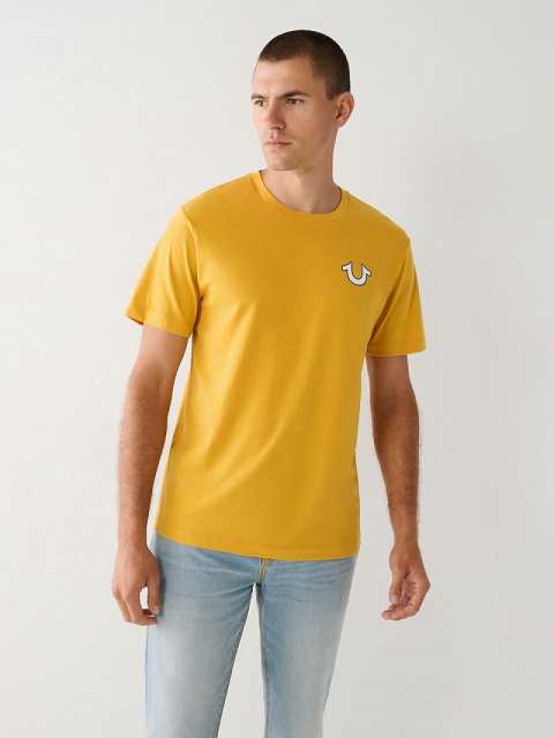 Camiseta True Religion Buddha Logo Hombre Amarillo | Colombia-XIMCPZW53