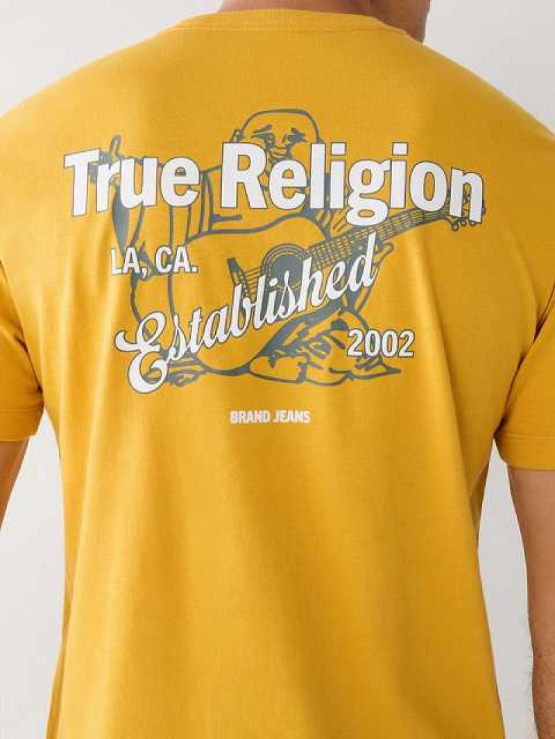 Camiseta True Religion Buddha Logo Hombre Amarillo | Colombia-XIMCPZW53