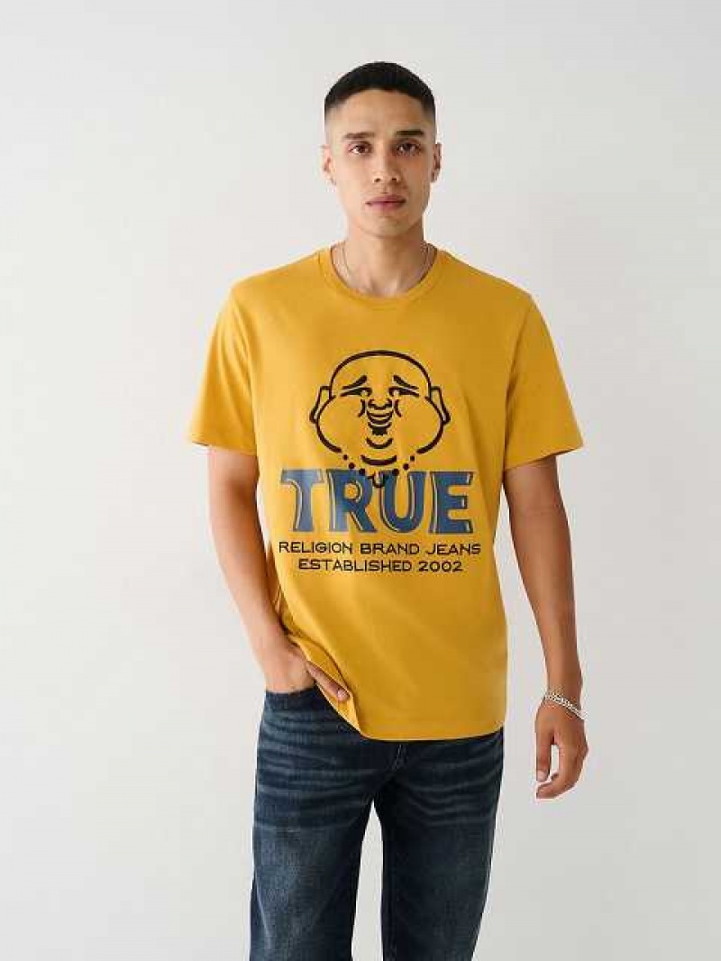 Camiseta True Religion Buddha Logo Hombre Amarillo | Colombia-UEDLSHA47