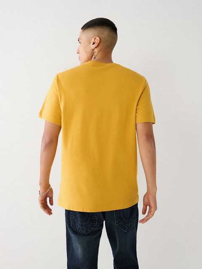 Camiseta True Religion Buddha Logo Hombre Amarillo | Colombia-UEDLSHA47