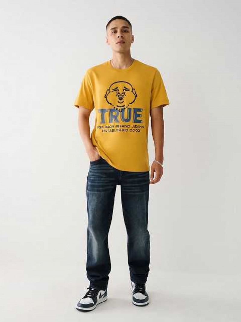 Camiseta True Religion Buddha Logo Hombre Amarillo | Colombia-UEDLSHA47