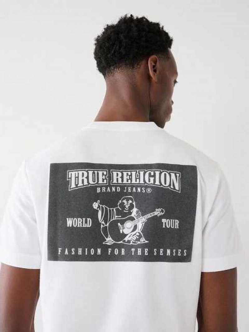 Camiseta True Religion Buddha Logo Hombre Blancas | Colombia-GAHNZEF41