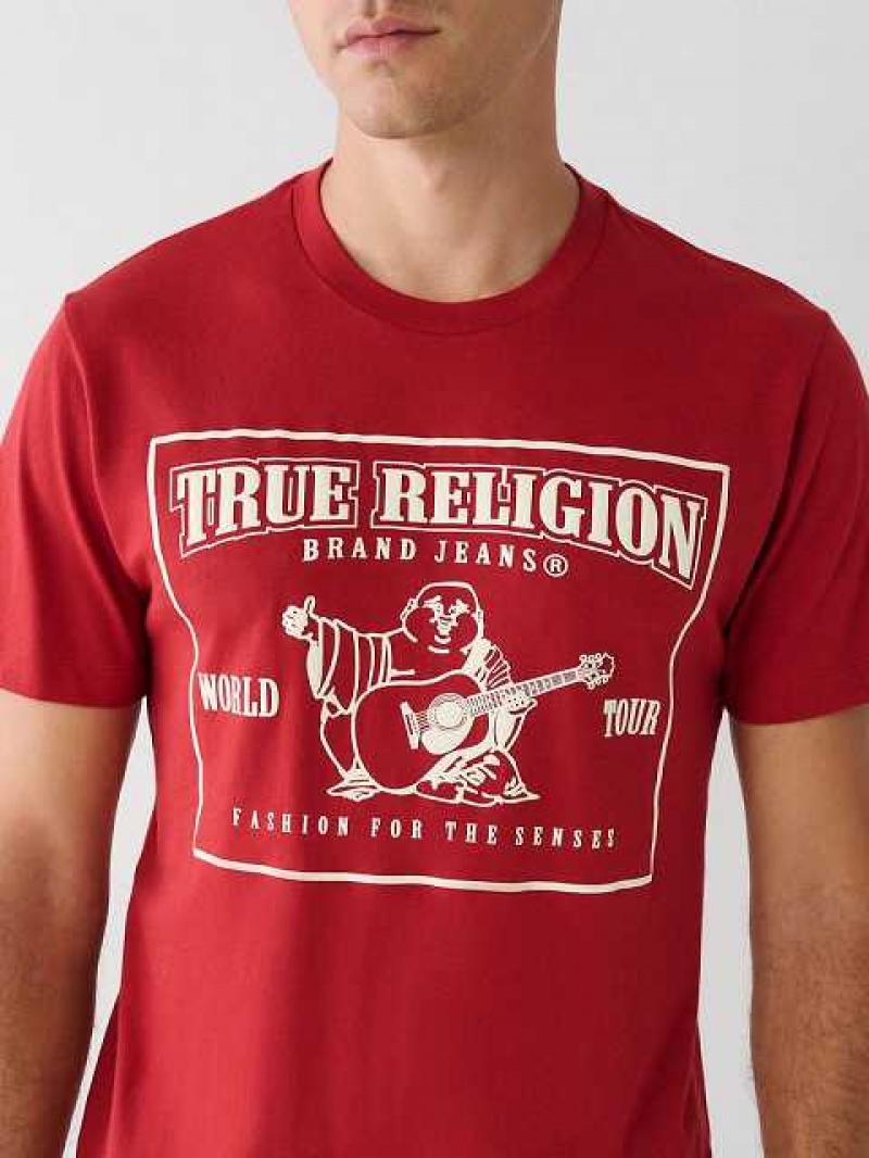 Camiseta True Religion Buddha Logo Hombre Rojas | Colombia-CDNVOKW46