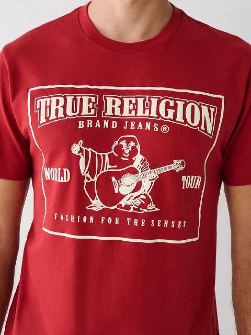 Camiseta True Religion Buddha Logo Hombre Rojas | Colombia-CDNVOKW46