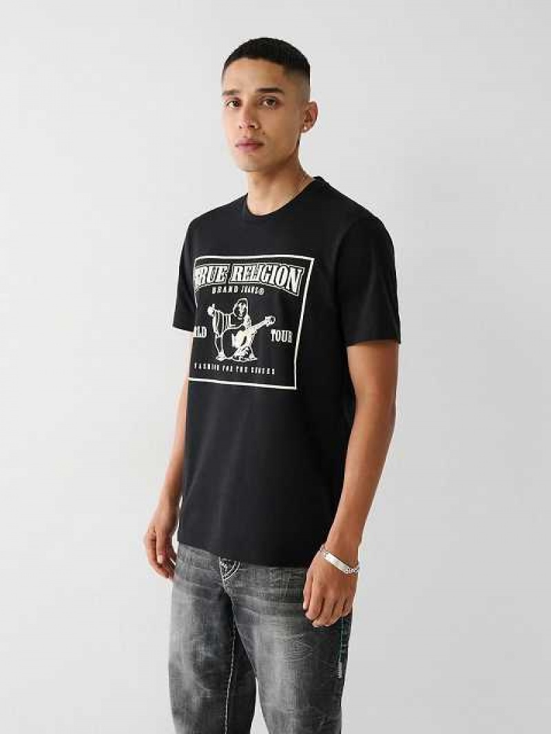 Camiseta True Religion Buddha Logo Hombre Negras | Colombia-WJYOAPG60