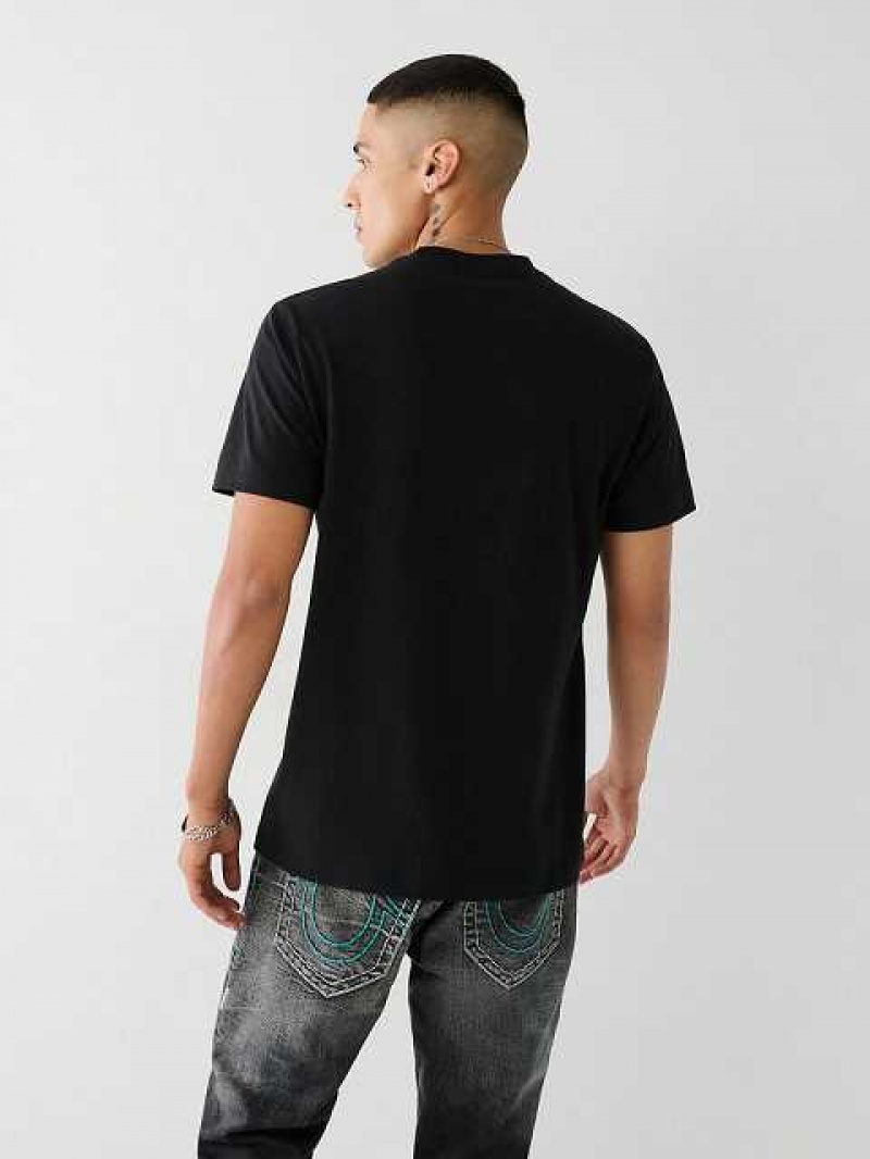 Camiseta True Religion Buddha Logo Hombre Negras | Colombia-WJYOAPG60