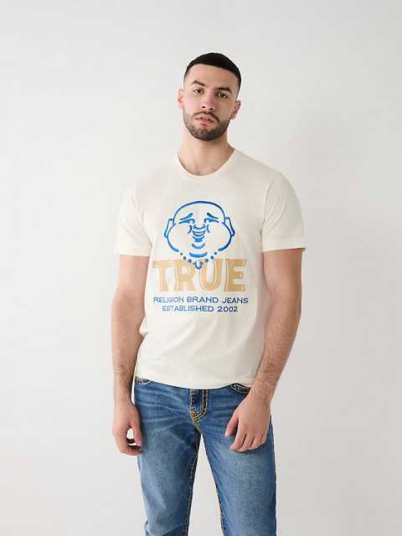 Camiseta True Religion Buddha Logo Hombre Blancas | Colombia-CYZWIAU61