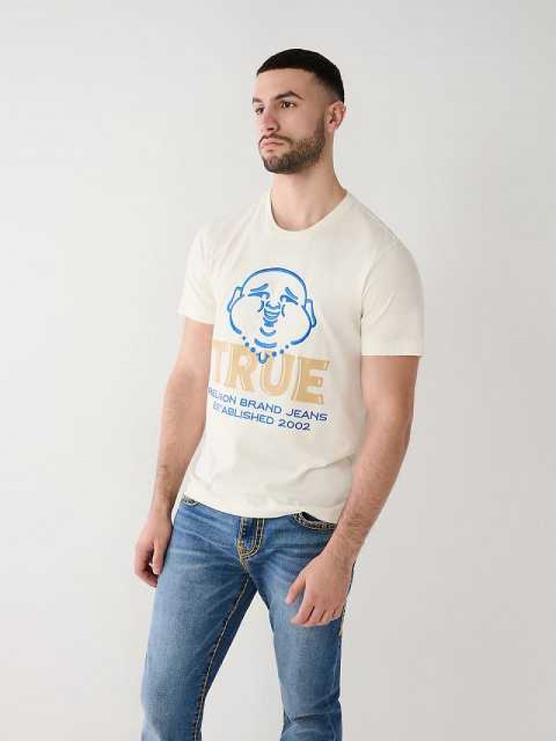 Camiseta True Religion Buddha Logo Hombre Blancas | Colombia-CYZWIAU61