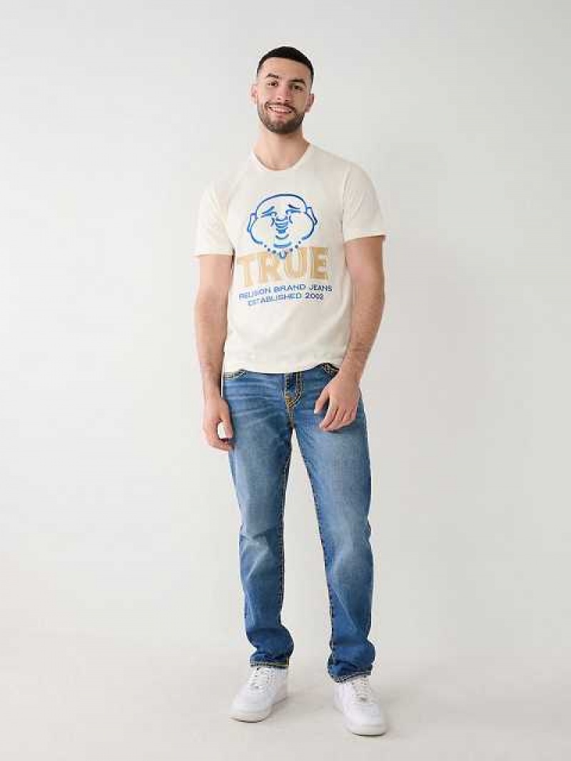 Camiseta True Religion Buddha Logo Hombre Blancas | Colombia-CYZWIAU61