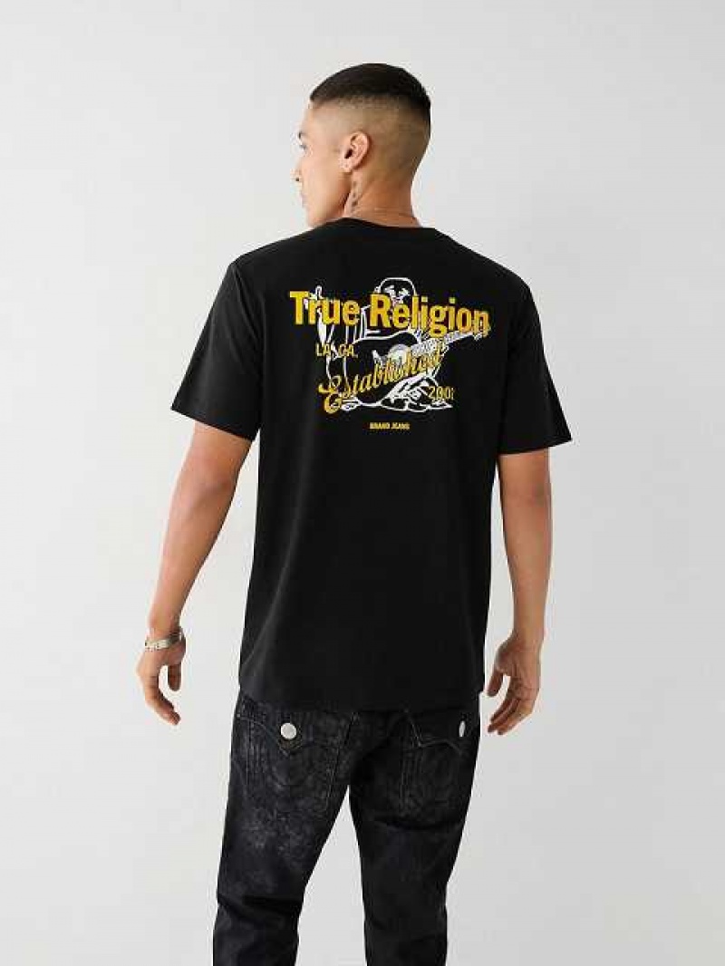 Camiseta True Religion Buddha Logo Hombre Negras | Colombia-GAMSUDX56