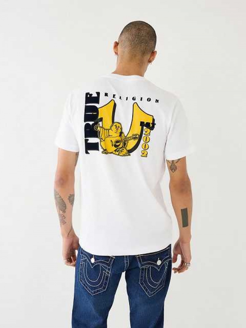 Camiseta True Religion Buddha Logo Hombre Blancas | Colombia-ADPHYOU67