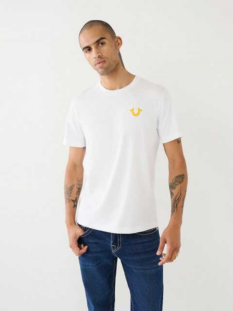 Camiseta True Religion Buddha Logo Hombre Blancas | Colombia-ADPHYOU67