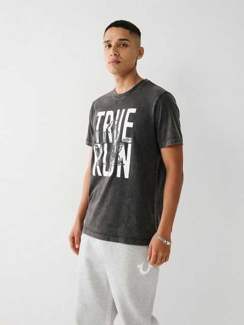 Camiseta True Religion Buddha Logo Hombre Negras | Colombia-CURYNKP78