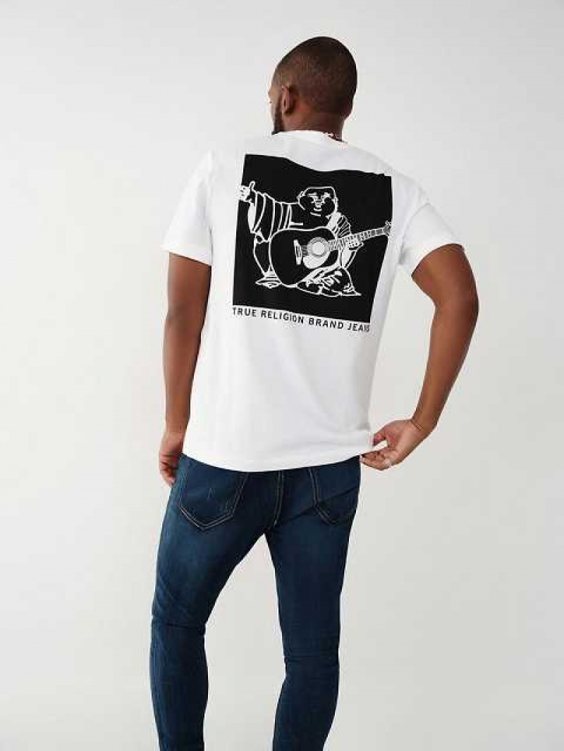 Camiseta True Religion Buddha Logo Hombre Blancas | Colombia-OSWBTPD26