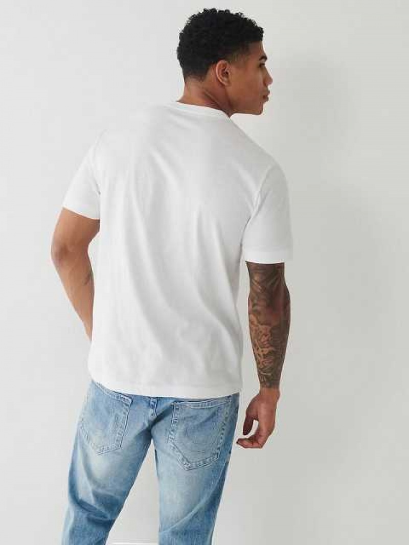 Camiseta True Religion Buddha Logo Hombre Blancas | Colombia-YSBCMGD14