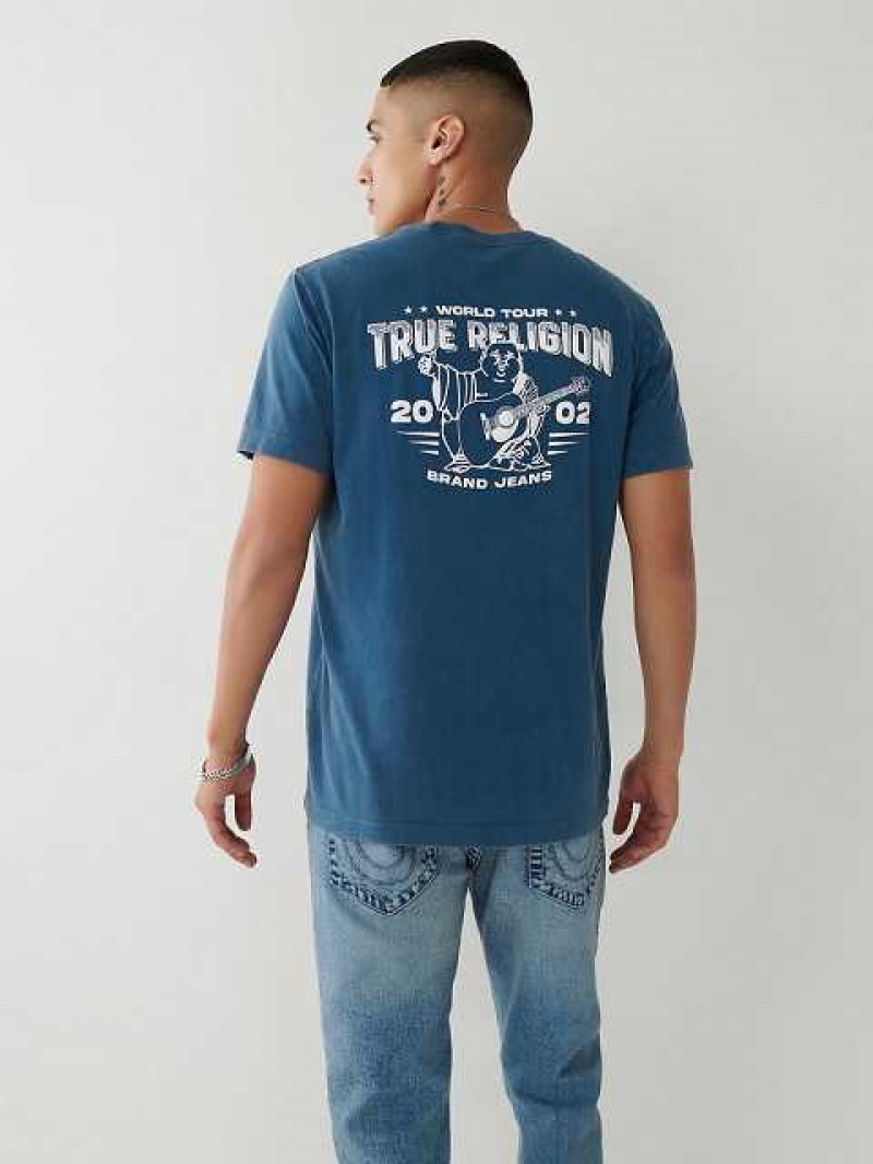 Camiseta True Religion Buddha Logo Hombre Azul Marino Azul Marino | Colombia-JKEDCFB18