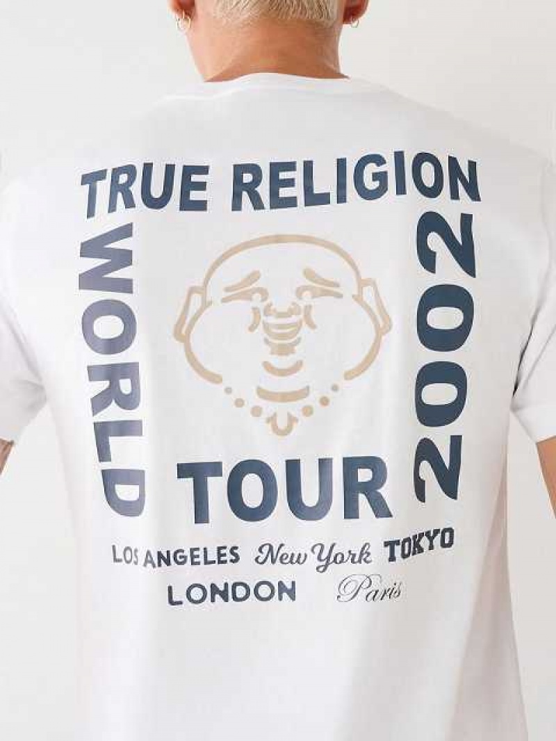 Camiseta True Religion Buddha Logo Hombre Blancas | Colombia-ZOLNRYX43