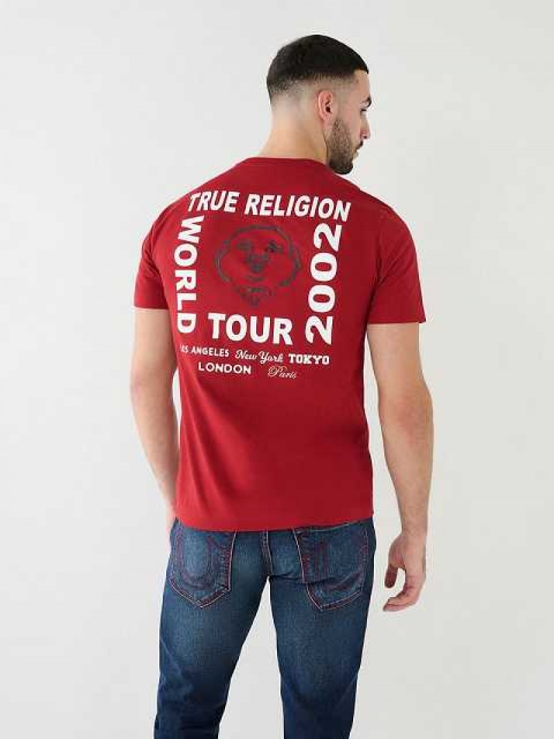 Camiseta True Religion Buddha Logo Hombre Rojas | Colombia-ULFGIKZ39