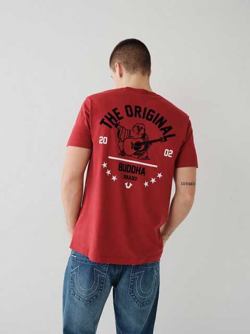 Camiseta True Religion Buddha Logo Hombre Rojas | Colombia-PHXZAJT63