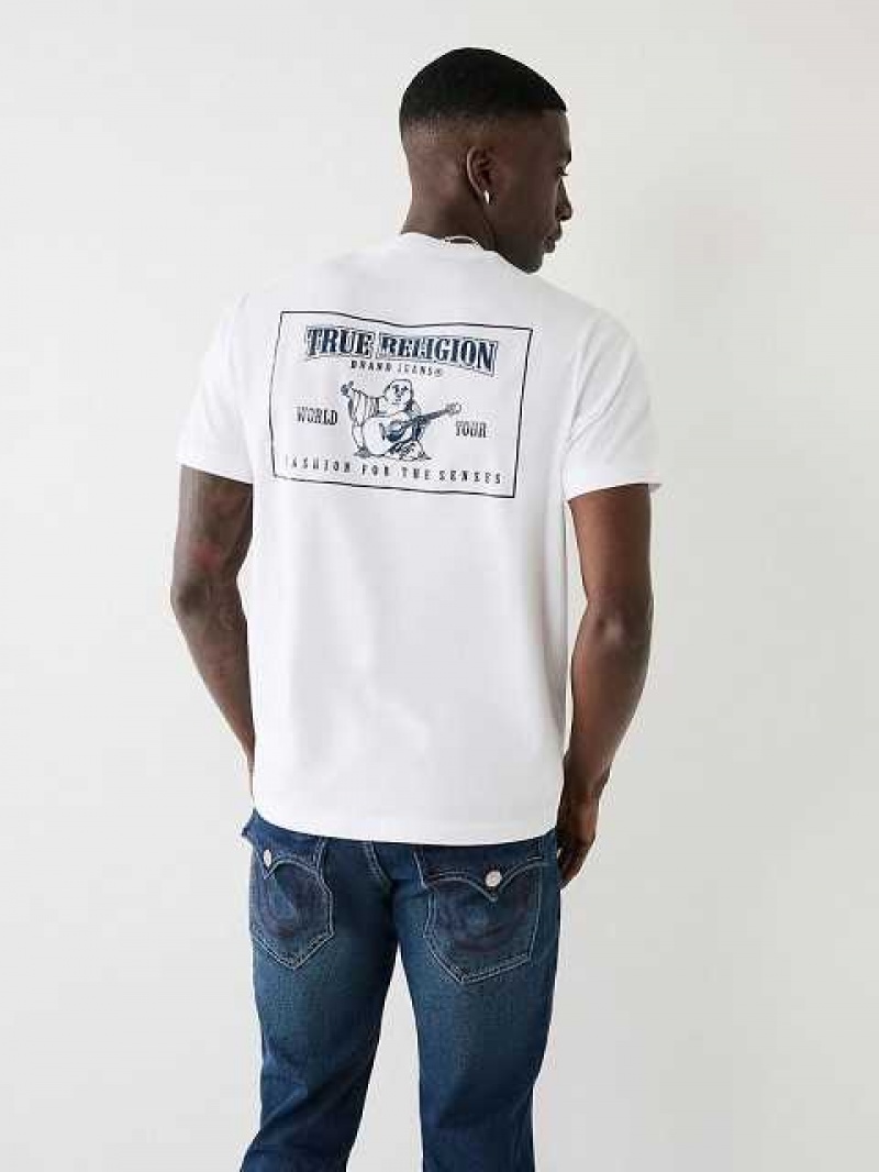 Camiseta True Religion Buddha Logo Hombre Blancas | Colombia-BJIDWFG37