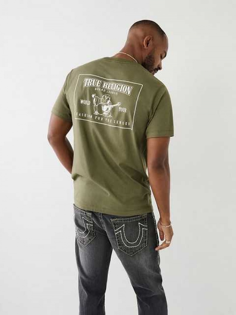 Camiseta True Religion Buddha Logo Hombre Verde Oliva | Colombia-TJWNDGF61