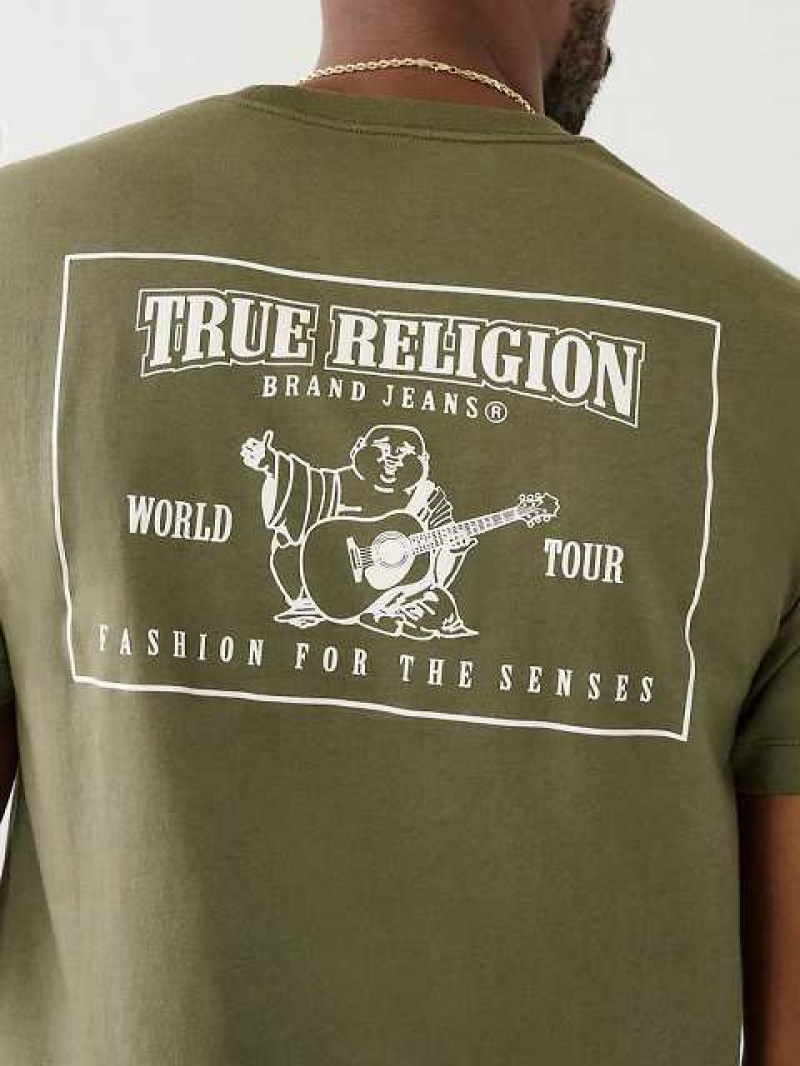 Camiseta True Religion Buddha Logo Hombre Verde Oliva | Colombia-TJWNDGF61