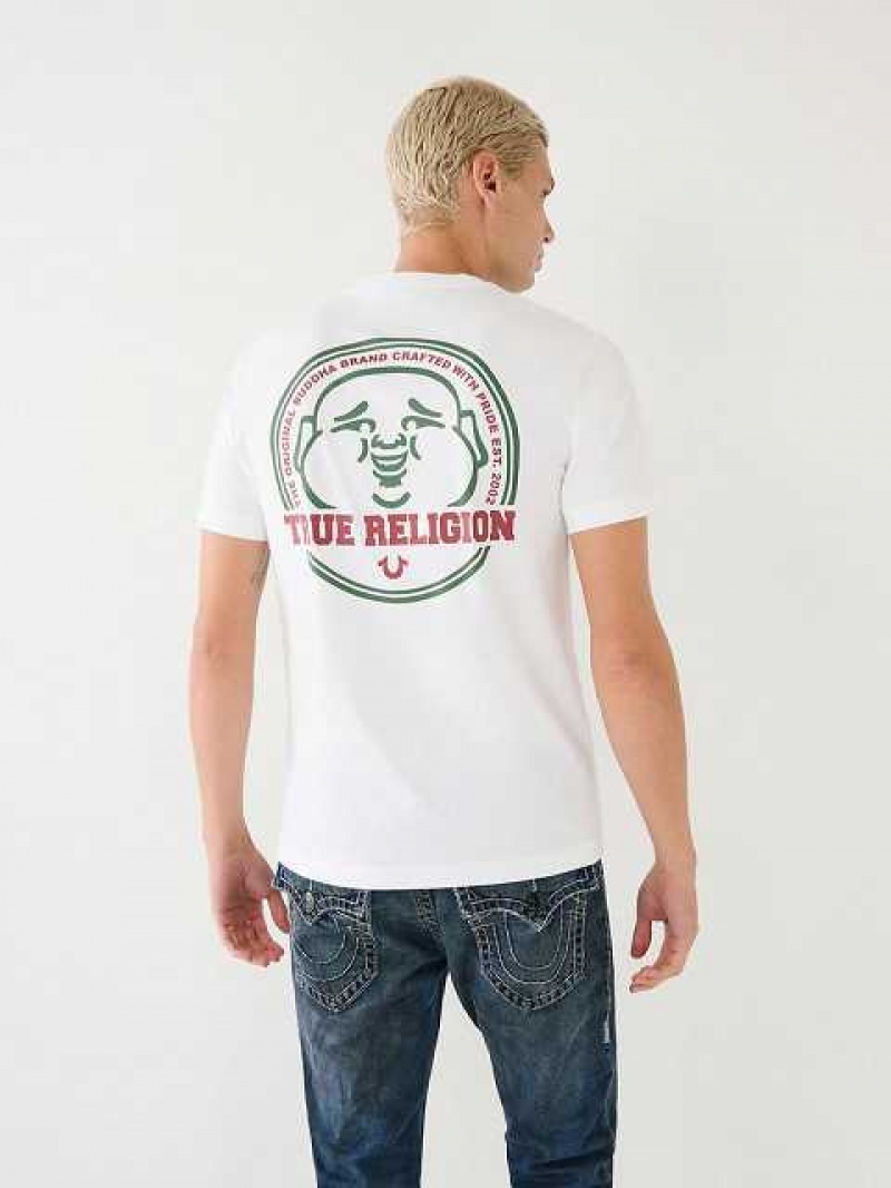 Camiseta True Religion Buddha Logo Hombre Blancas | Colombia-XDWMCZL83