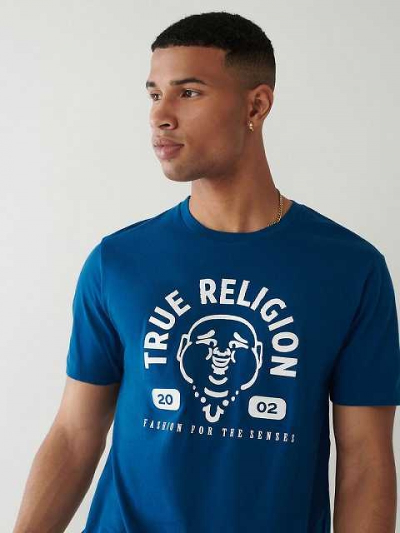 Camiseta True Religion Buddha Logo Hombre Azul Marino Azul Marino | Colombia-OHUQNCV04