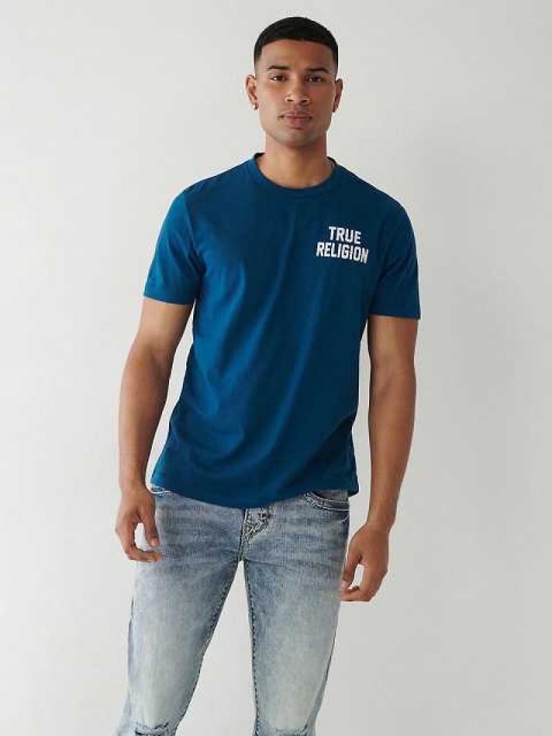 Camiseta True Religion Buddha Logo Hombre Azul Marino Azul Marino | Colombia-BIKZXQD91