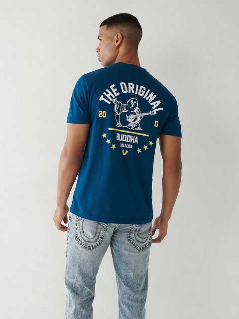 Camiseta True Religion Buddha Logo Hombre Azul Marino Azul Marino | Colombia-BIKZXQD91