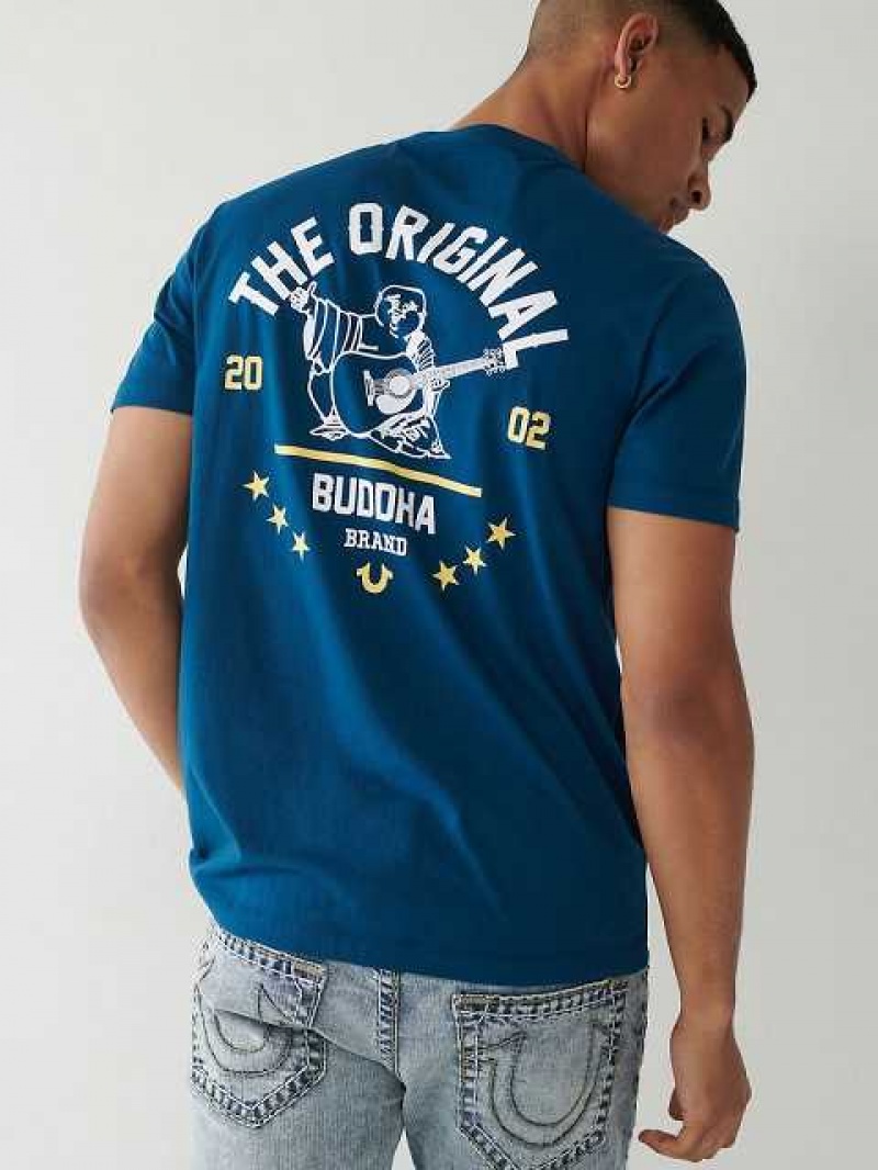 Camiseta True Religion Buddha Logo Hombre Azul Marino Azul Marino | Colombia-BIKZXQD91