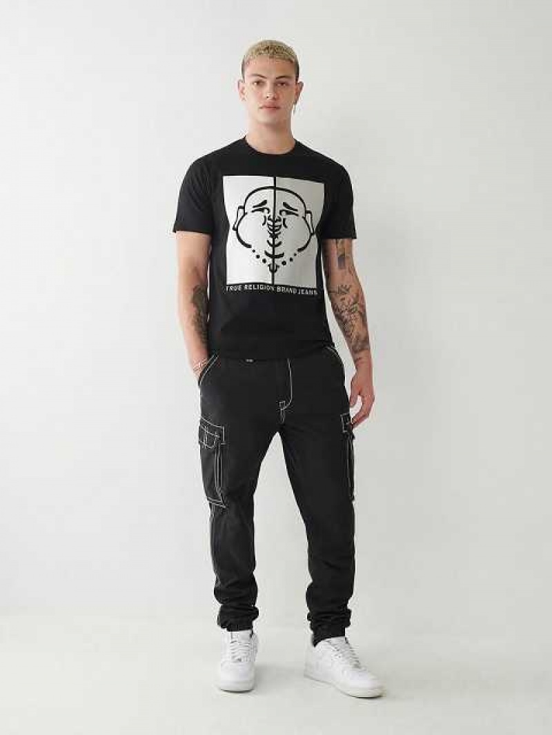 Camiseta True Religion Buddha Logo Hombre Negras | Colombia-GUCYSJX92