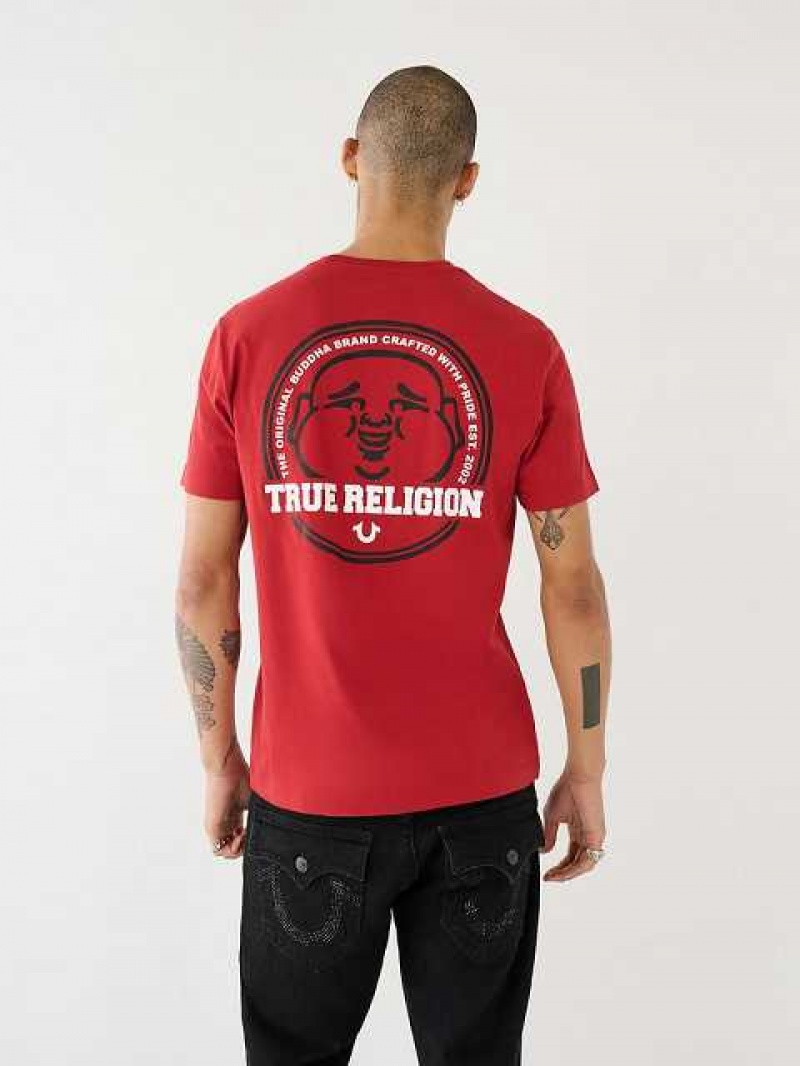 Camiseta True Religion Buddha Logo Hombre Rojas | Colombia-LMVJBGQ04