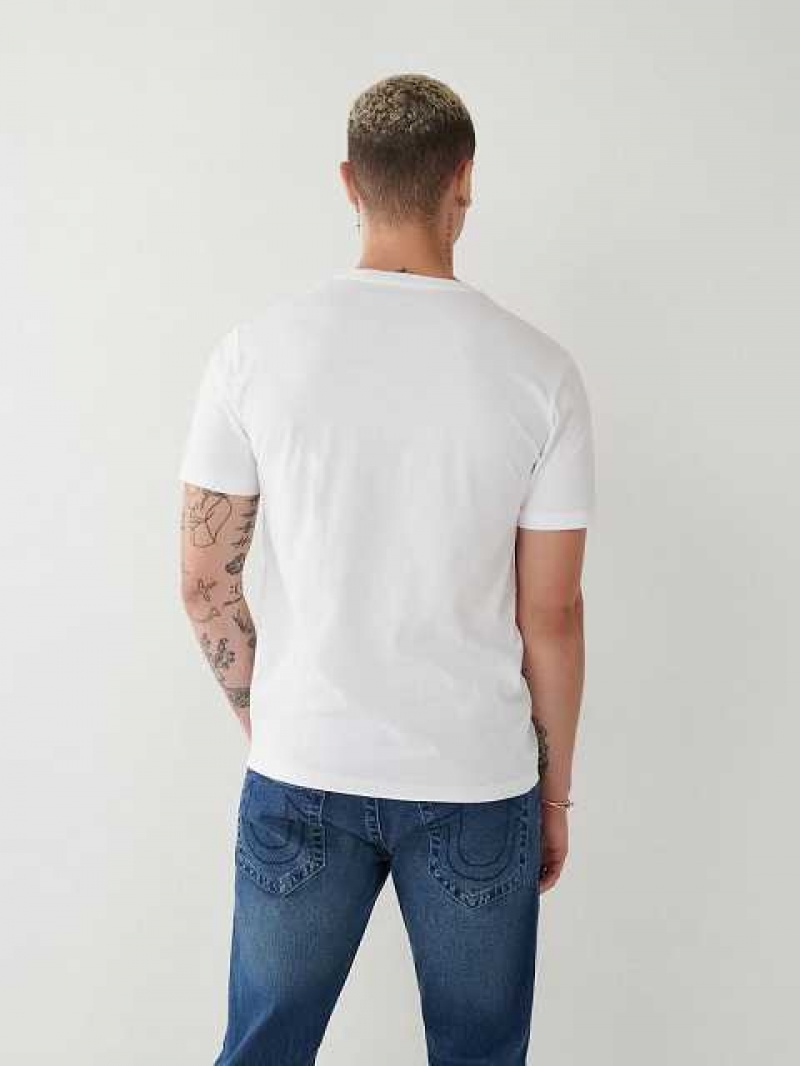 Camiseta True Religion Buddha Logo Hombre Blancas | Colombia-RNGWJDL17