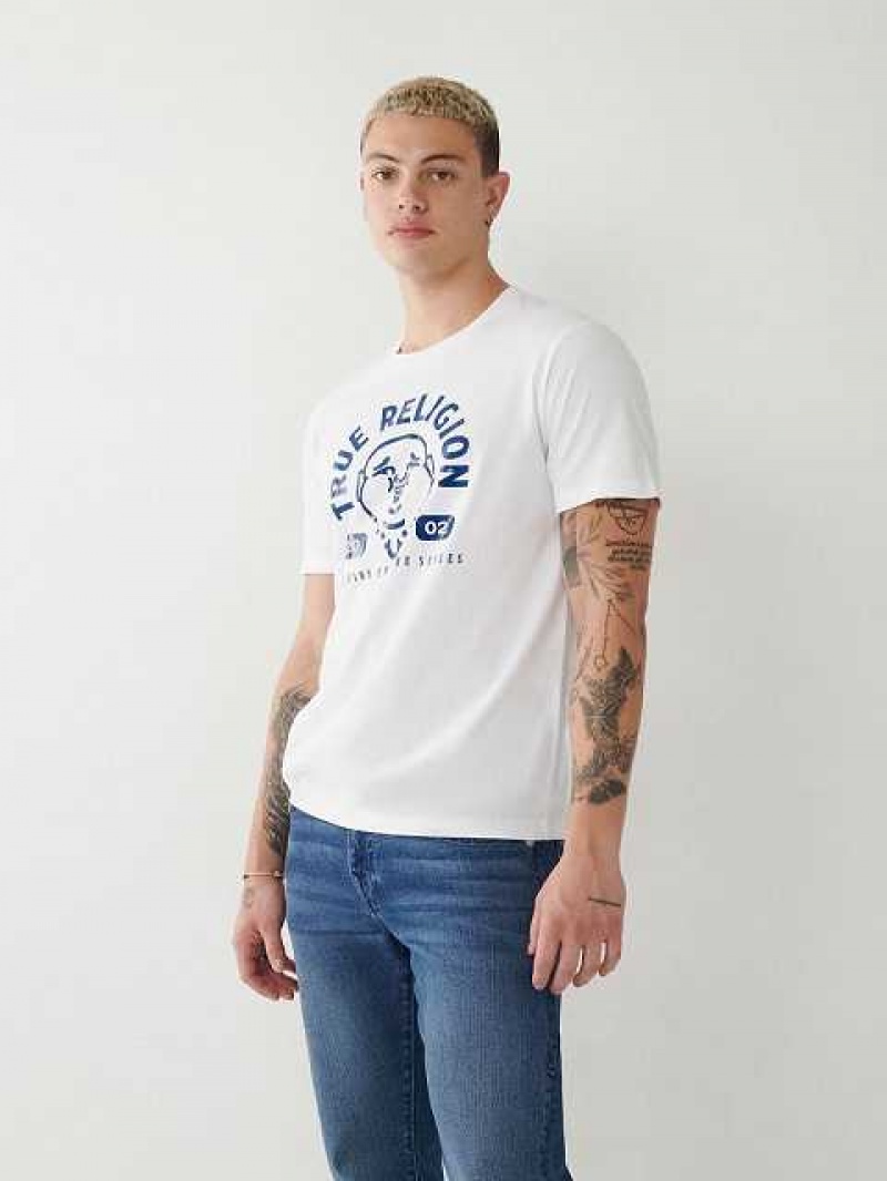 Camiseta True Religion Buddha Logo Hombre Blancas | Colombia-RNGWJDL17