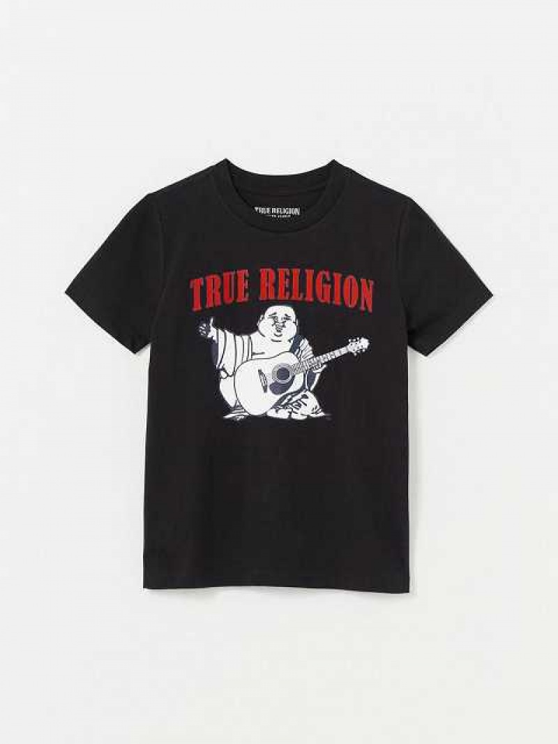 Camiseta True Religion Buddha Logo Niños Negras | Colombia-WRSAJMV74