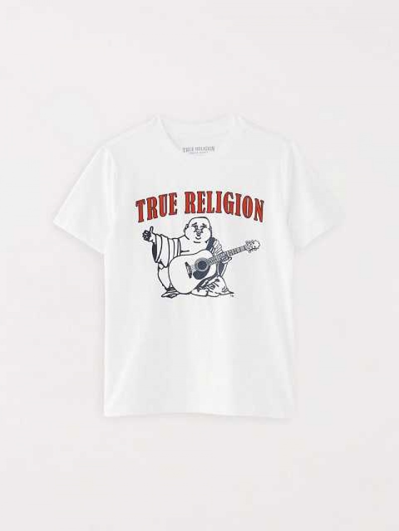 Camiseta True Religion Buddha Logo Niños Blancas | Colombia-VDSJGHP38