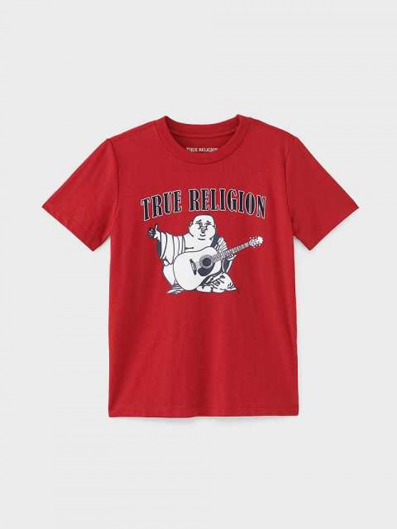 Camiseta True Religion Buddha Logo Niños Rojas | Colombia-FDYXHEZ57