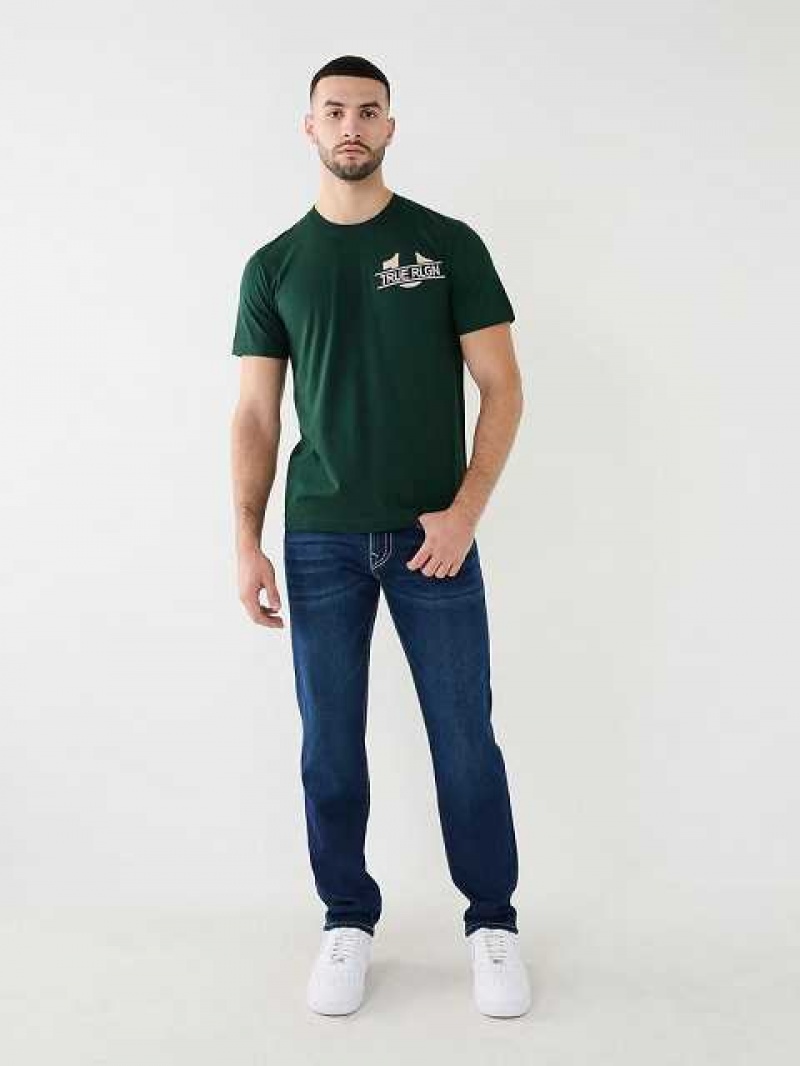 Camiseta True Religion Buddha Logo True Rlgn Tape Hombre Verde Oscuro | Colombia-GYFXLUW96