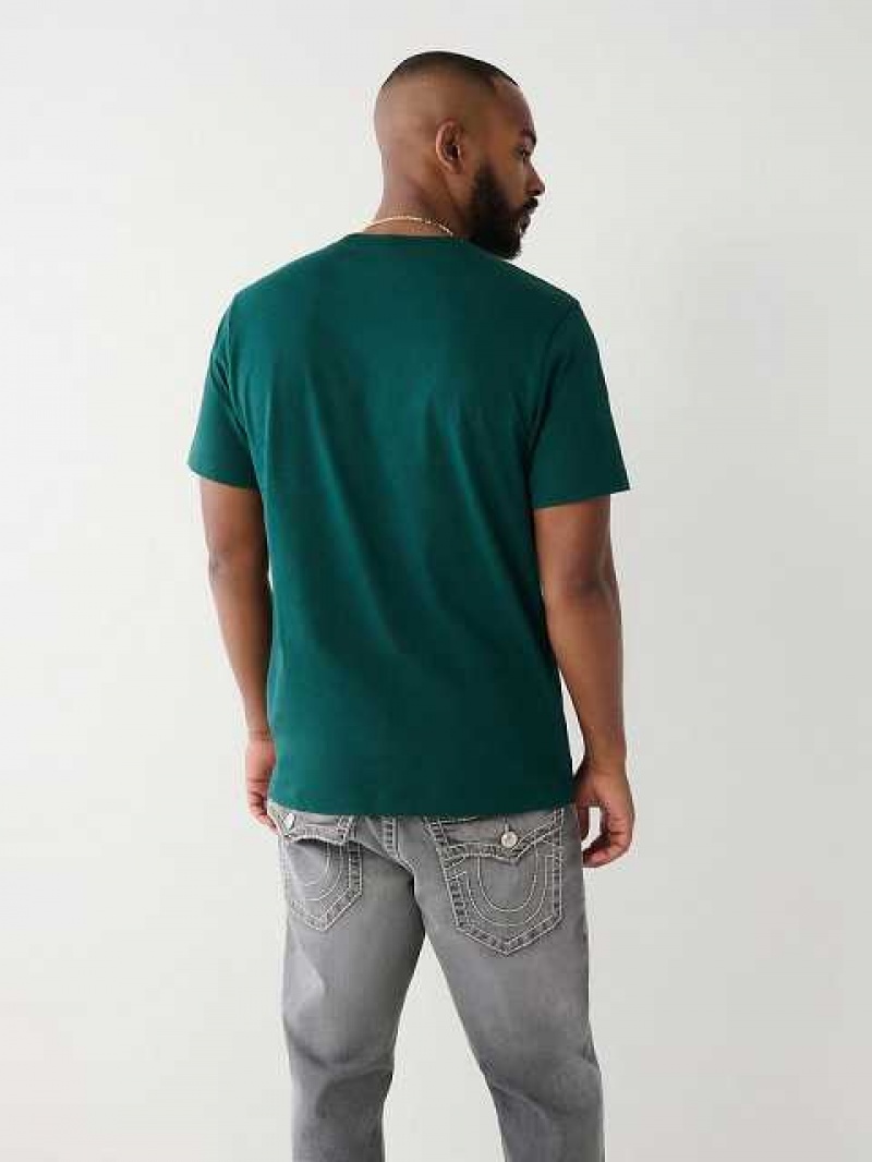 Camiseta True Religion Buddha Pocket Hombre Turquesa Verde | Colombia-FOTCUHR83