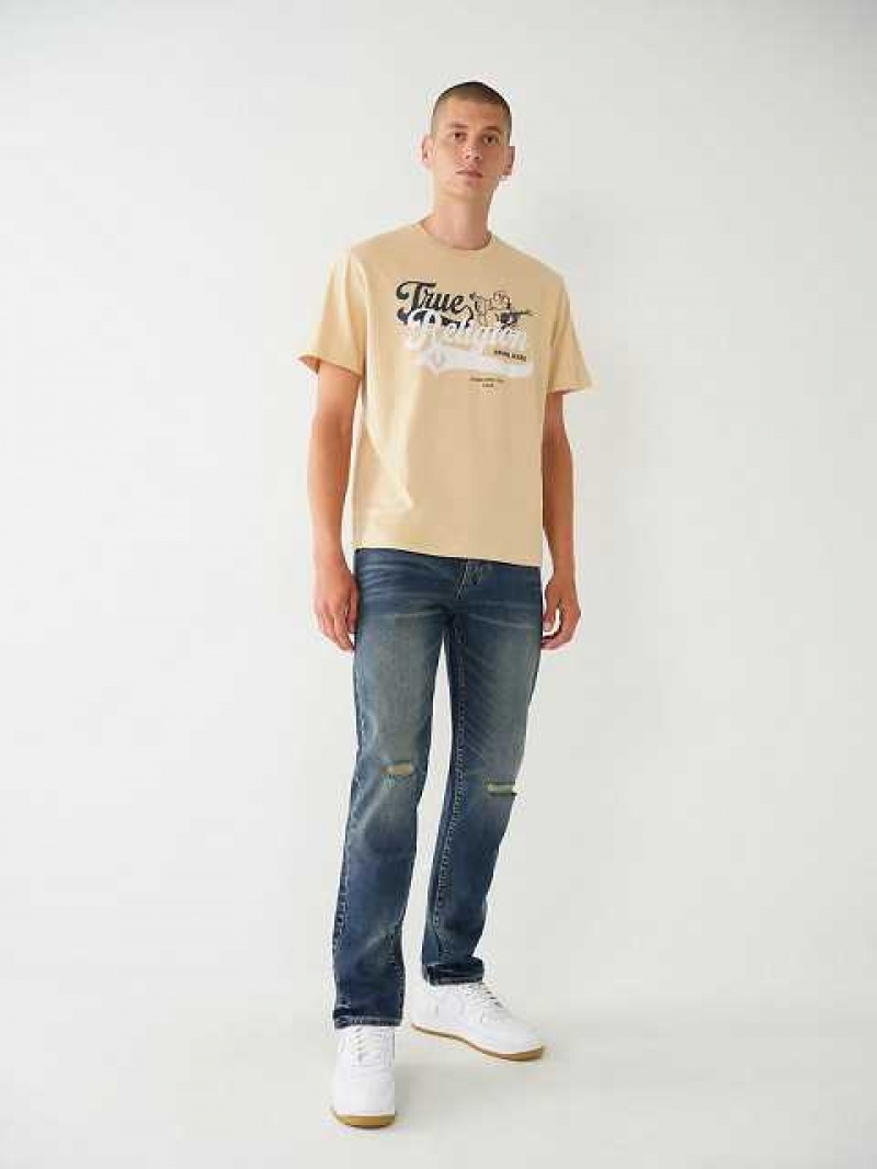 Camiseta True Religion Buddha Relaxed Hombre Beige | Colombia-JERSMCH41