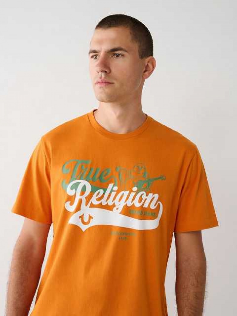 Camiseta True Religion Buddha Relaxed Hombre Naranjas | Colombia-YRAPQON01