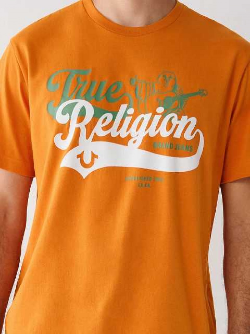 Camiseta True Religion Buddha Relaxed Hombre Naranjas | Colombia-YRAPQON01