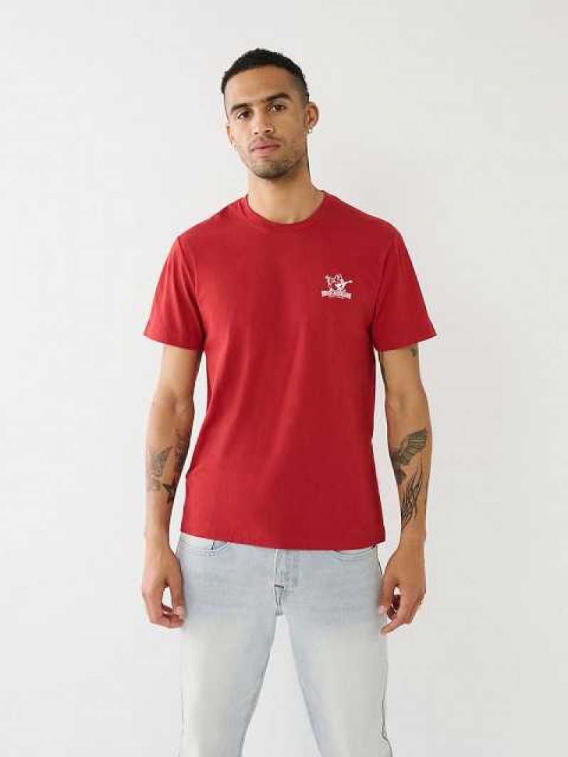 Camiseta True Religion Buddha Sunrise Logo Hombre Rojas | Colombia-FSIBMJQ68