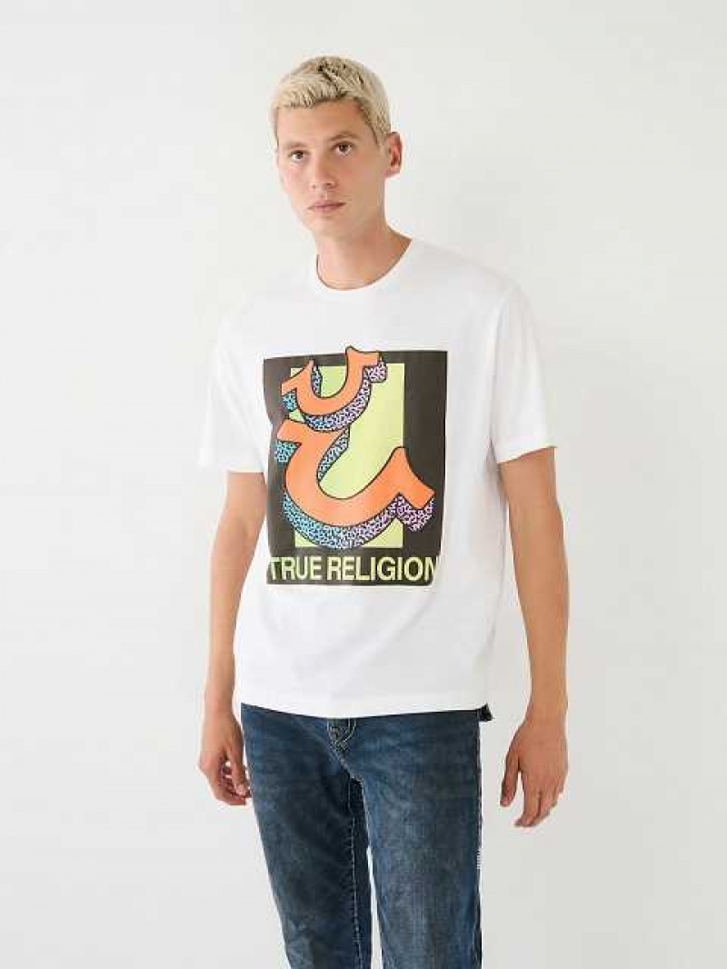 Camiseta True Religion Channel True Estampadas Relaxed Hombre Blancas | Colombia-GESVBPO05