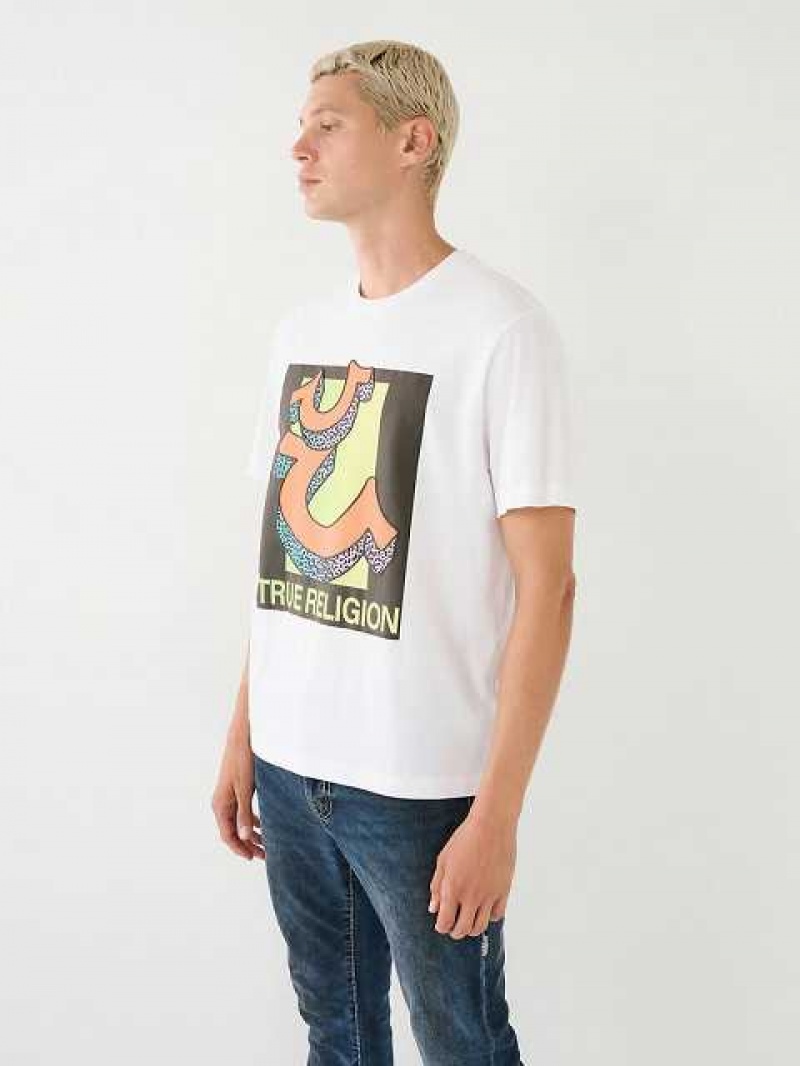 Camiseta True Religion Channel True Estampadas Relaxed Hombre Blancas | Colombia-GESVBPO05