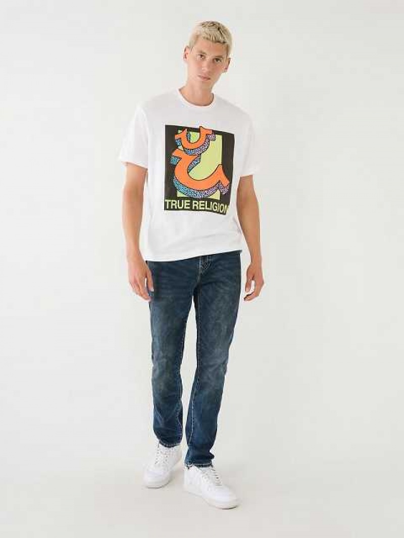 Camiseta True Religion Channel True Estampadas Relaxed Hombre Blancas | Colombia-GESVBPO05