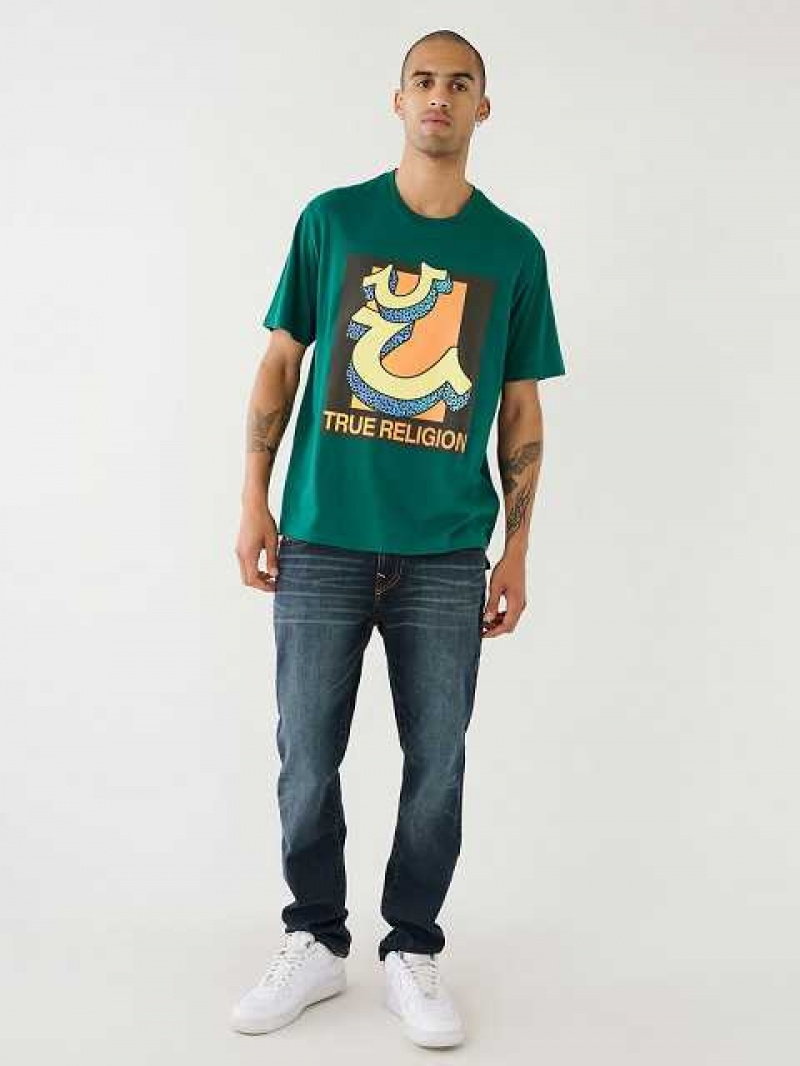 Camiseta True Religion Channel True Estampadas Relaxed Hombre Verde | Colombia-XVWDYFS07