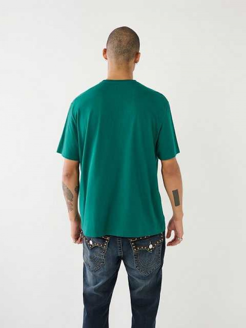 Camiseta True Religion Channel True Estampadas Relaxed Hombre Verde | Colombia-XVWDYFS07